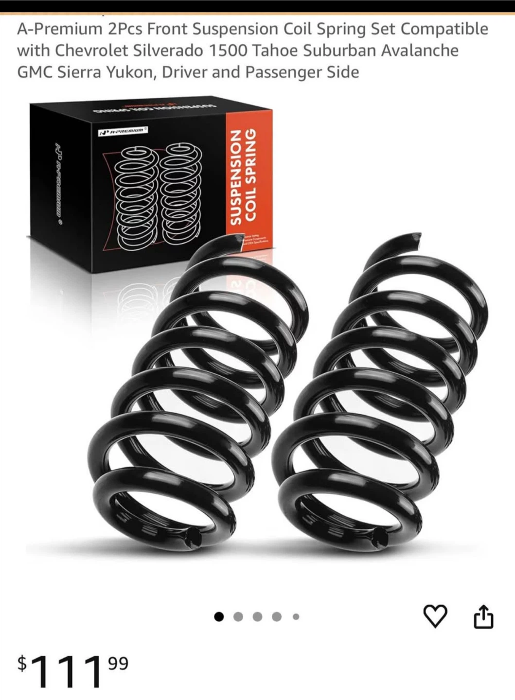 A-Premium Front Suspension Coil Spring Set 81244 - photo 2