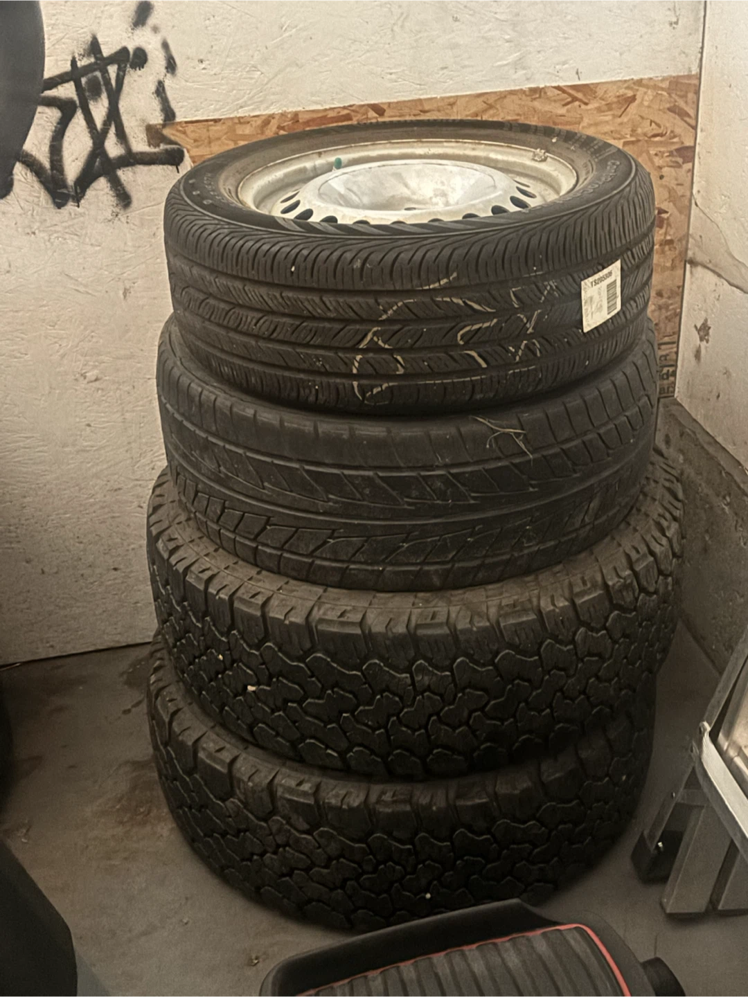 Set of 4 Continental Tires with Steel Rims