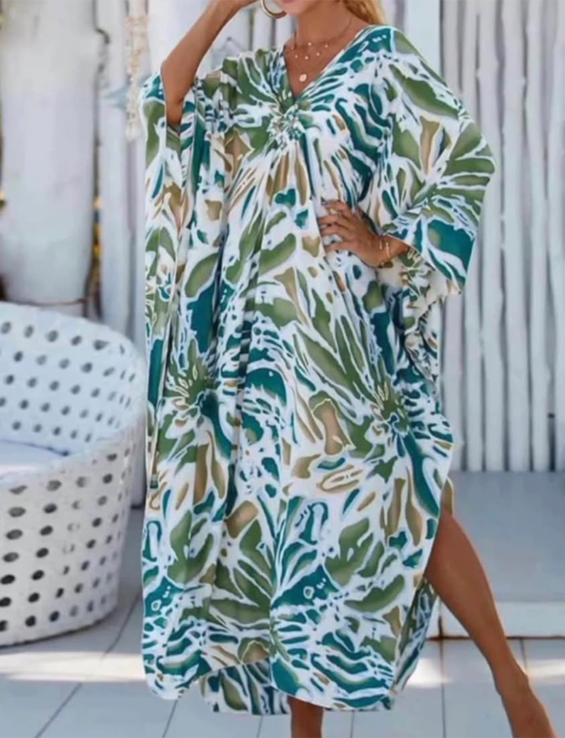 New Women’s Kaftan Beach Cover Up Dress – Plus Size