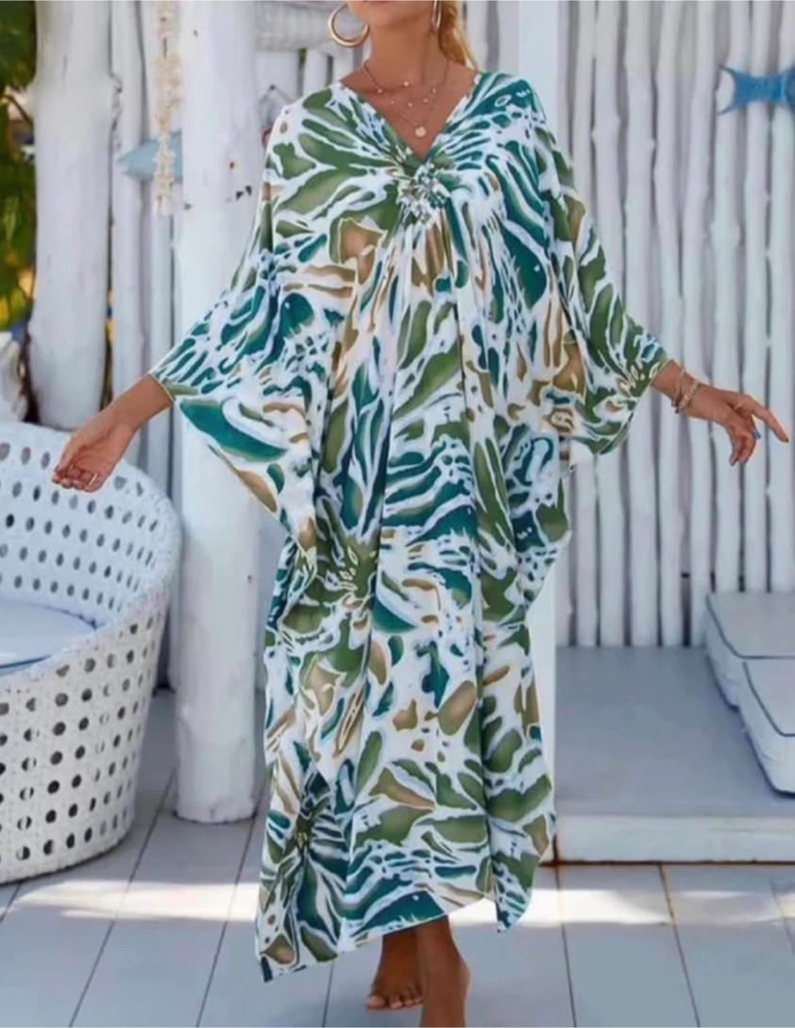 New Women’s Kaftan Beach Cover Up Dress – Plus Size - photo 3
