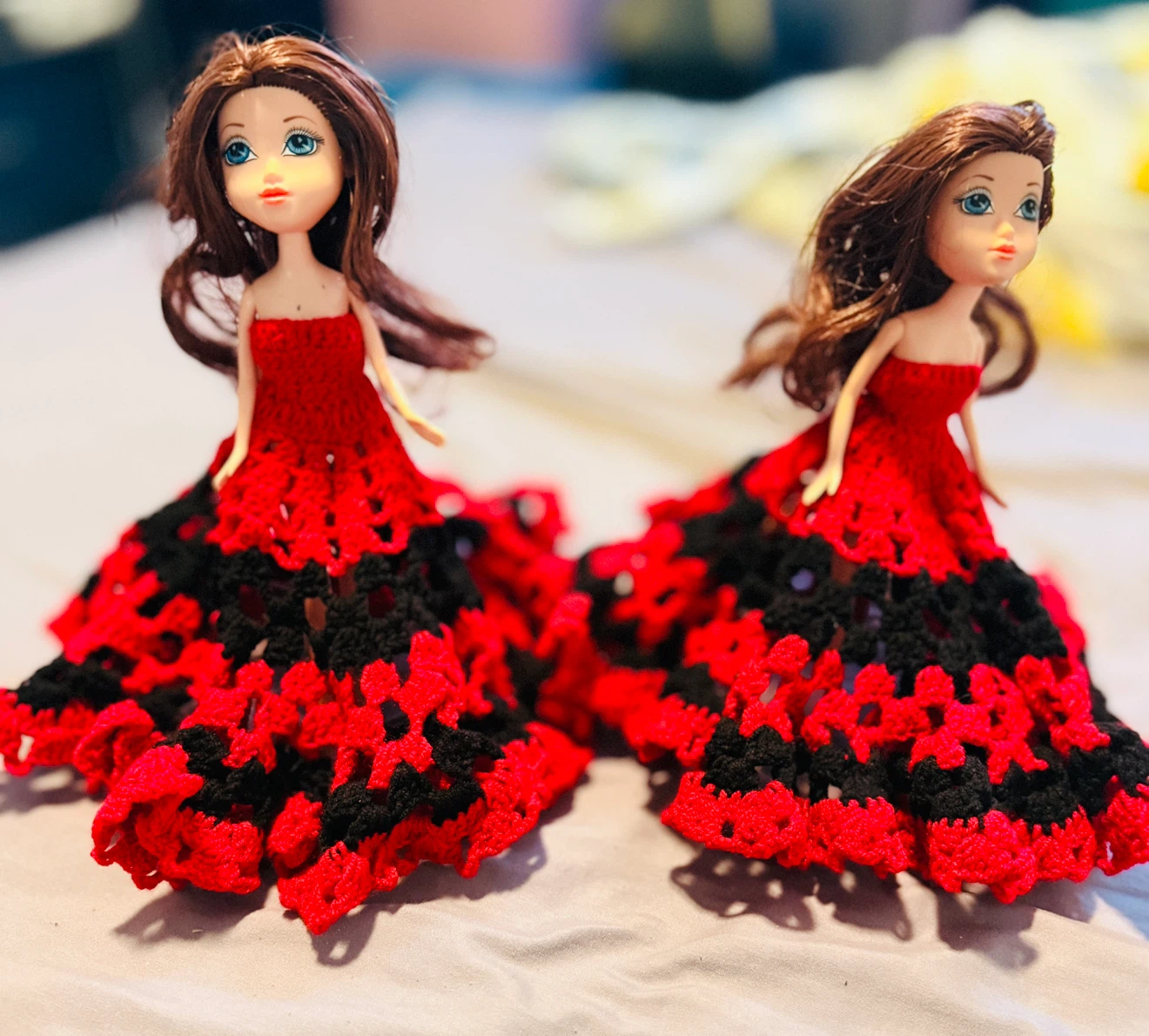 Two handmade crochet dress dolls - photo 2