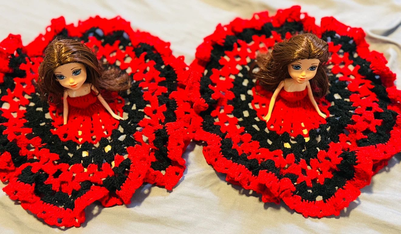 Two handmade crochet dress dolls - photo 5