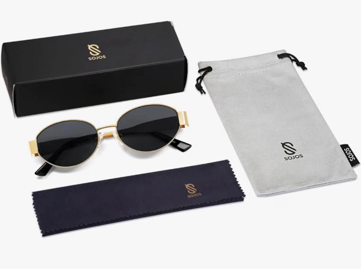SOJOS Retro Gold Sunglasses – Women’s / Men’s- open box - photo 4
