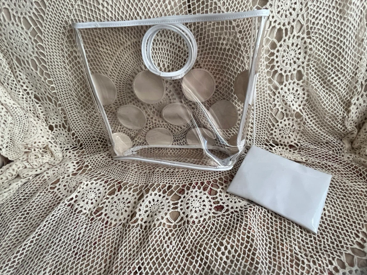 Clear Polka Dot Tote Bag, new, never used - photo 3