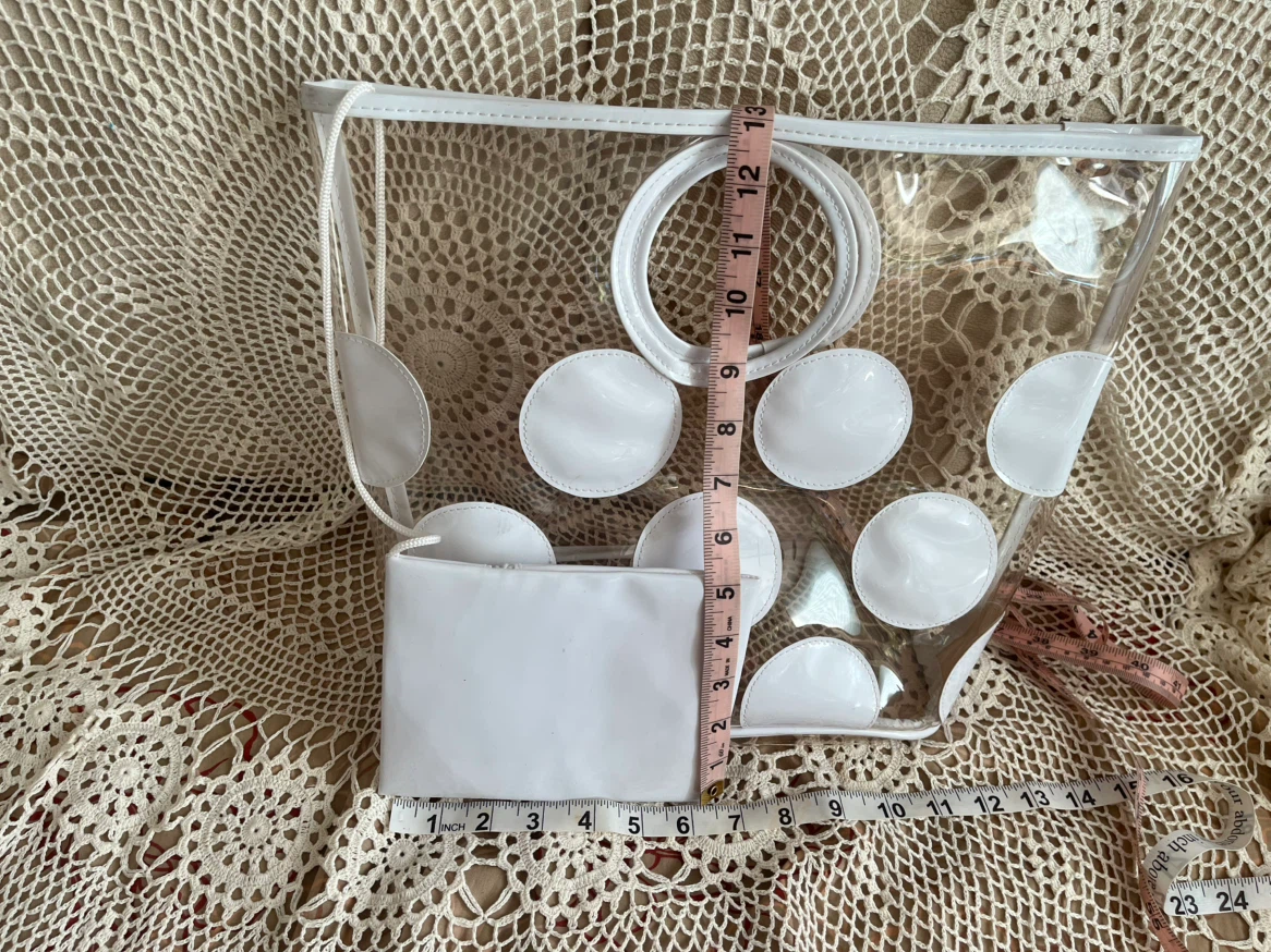 Clear Polka Dot Tote Bag, new, never used - photo 4