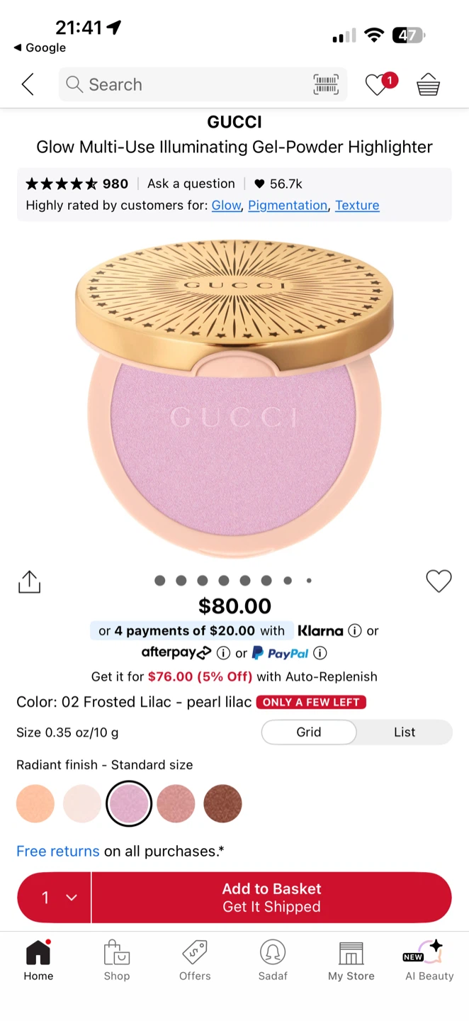 Gucci Glow Highlighter in 02 Frosted Lilac - photo 2