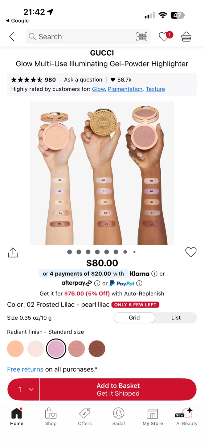 Gucci Glow Highlighter in 02 Frosted Lilac - photo 3
