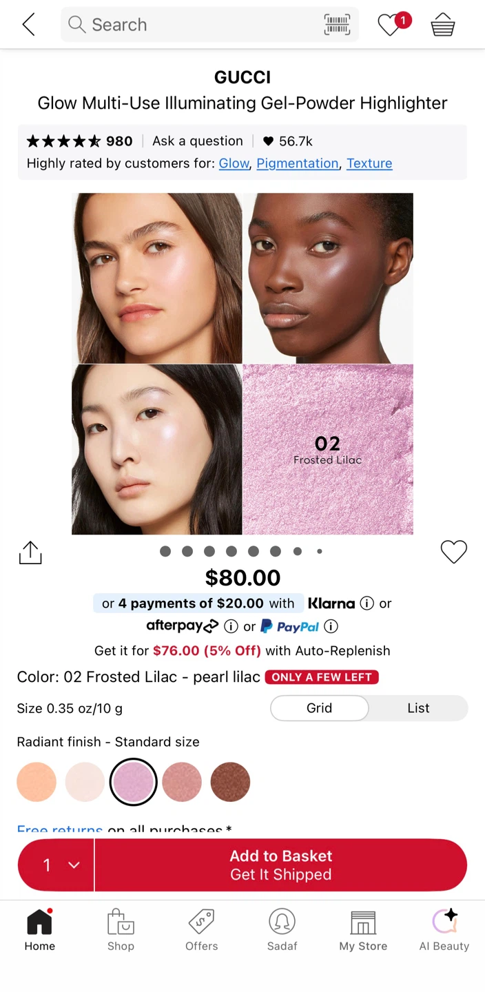 Gucci Glow Highlighter in 02 Frosted Lilac - photo 4