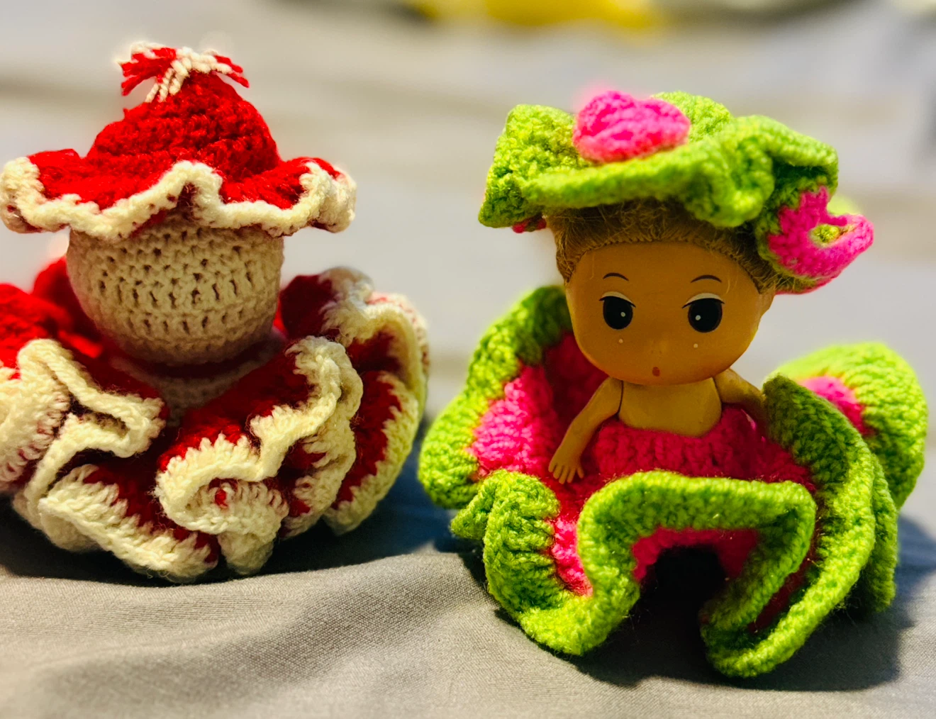 Set of 5 Handmade Crocheted Doll Outfits and Dolls - photo 2