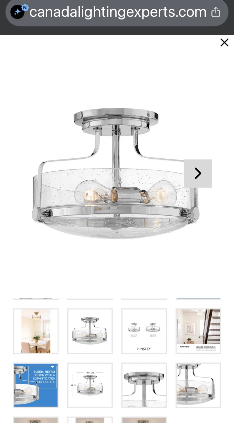Semi Flush Chrome Light