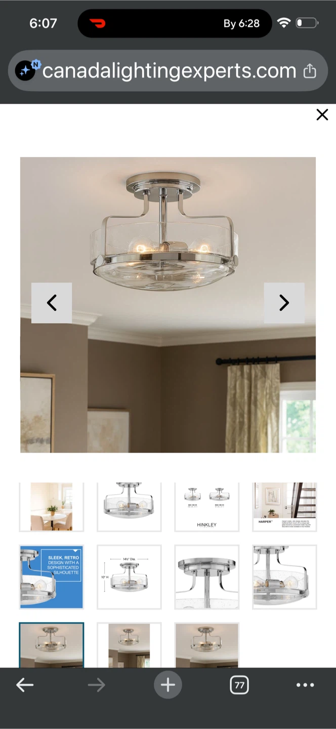 Semi Flush Chrome Light - photo 2