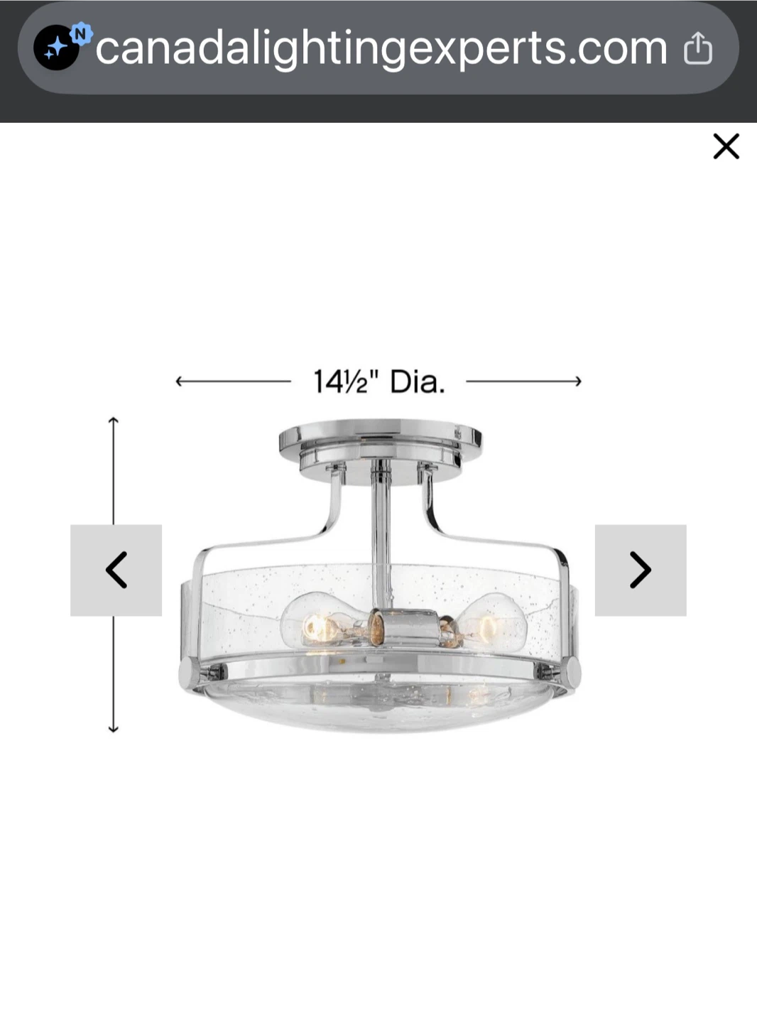 Semi Flush Chrome Light - photo 3