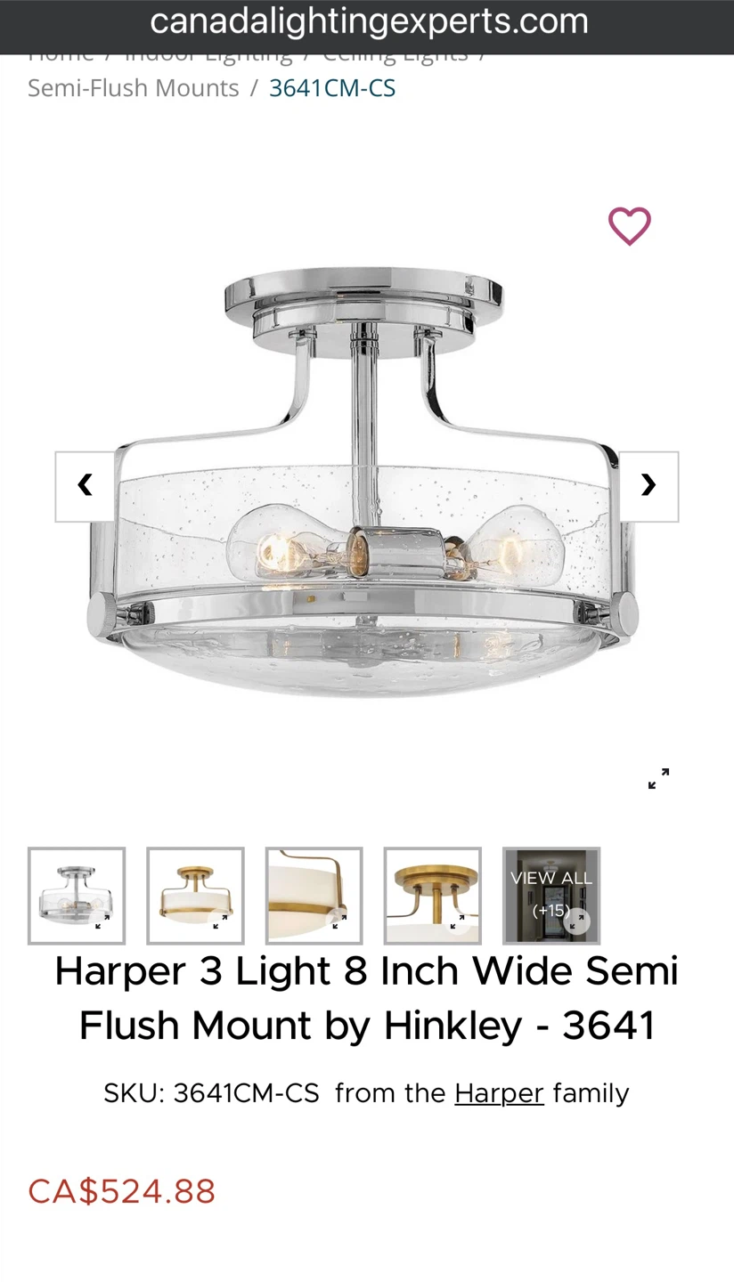 Semi Flush Chrome Light - photo 4