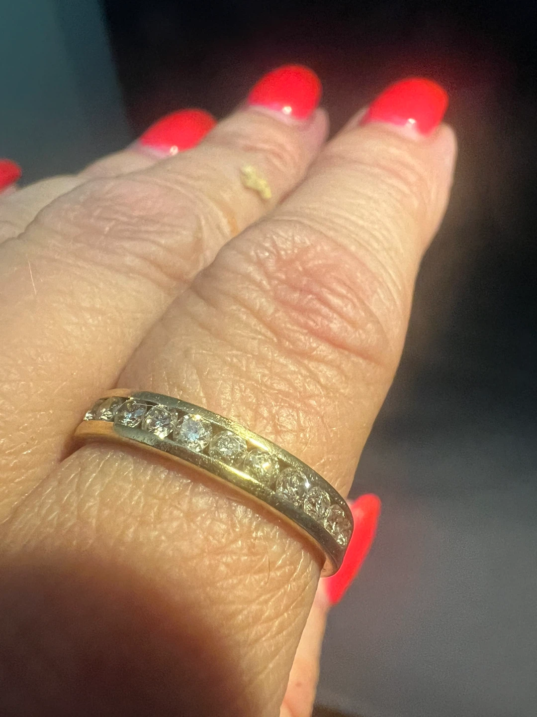 14 k Gold Diamond Channel Set Band Ring - photo 3