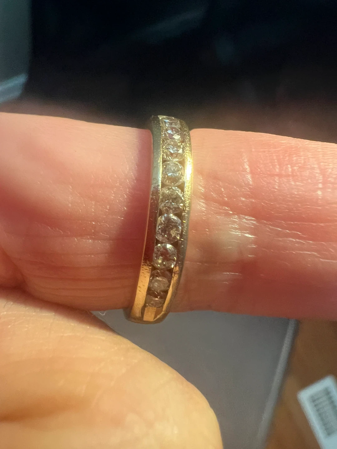 14 k Gold Diamond Channel Set Band Ring - photo 4