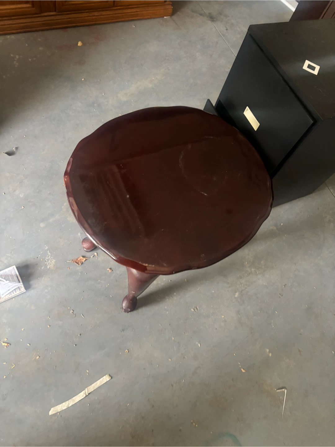 Vintage Dark Wood Side Table - photo 2