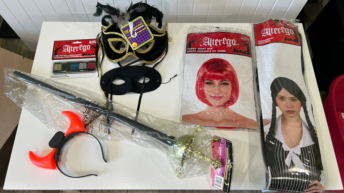 Large box of Halloween Costume and Accessory Bundle