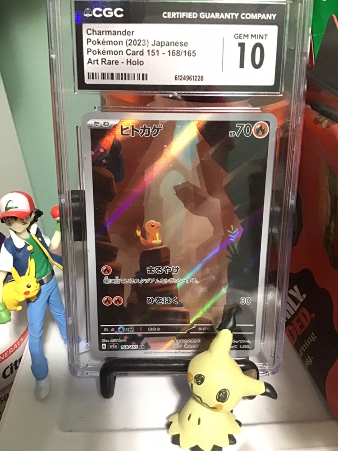 CGC 10 Japanese Charmander 151 Art Rare Holo Card