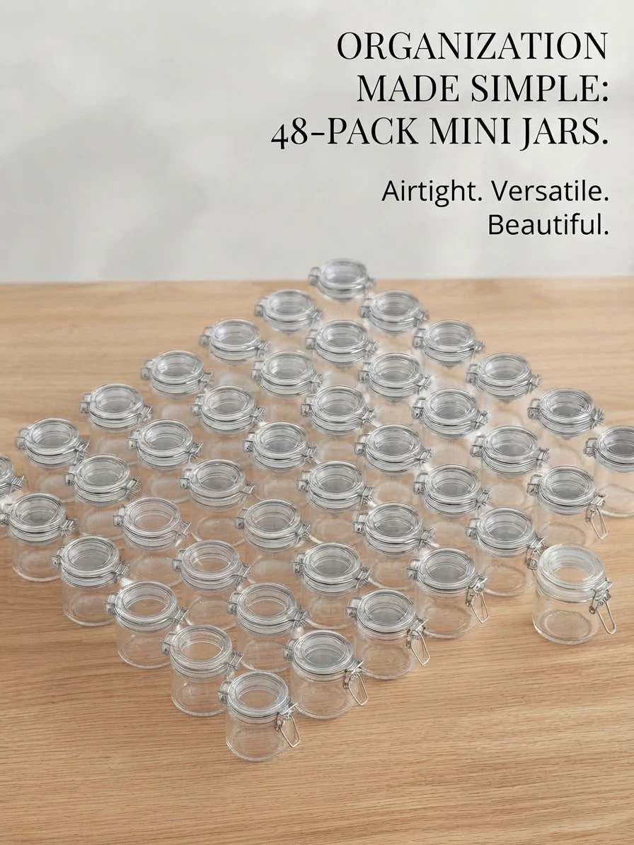 48-Pack Mini Airtight Glass Jars