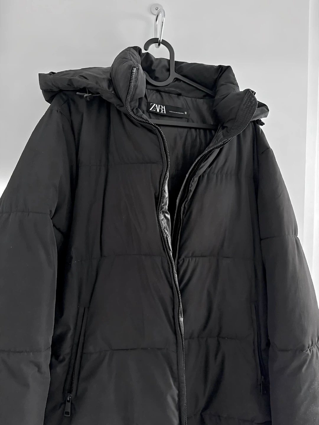 Zara black hooded puffer jacket - photo 2