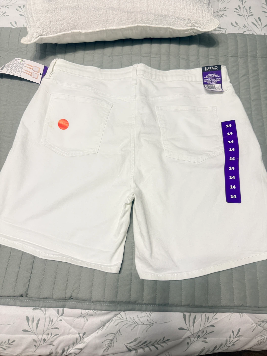 Buffalo David Bitton White Denim Shorts Size 14