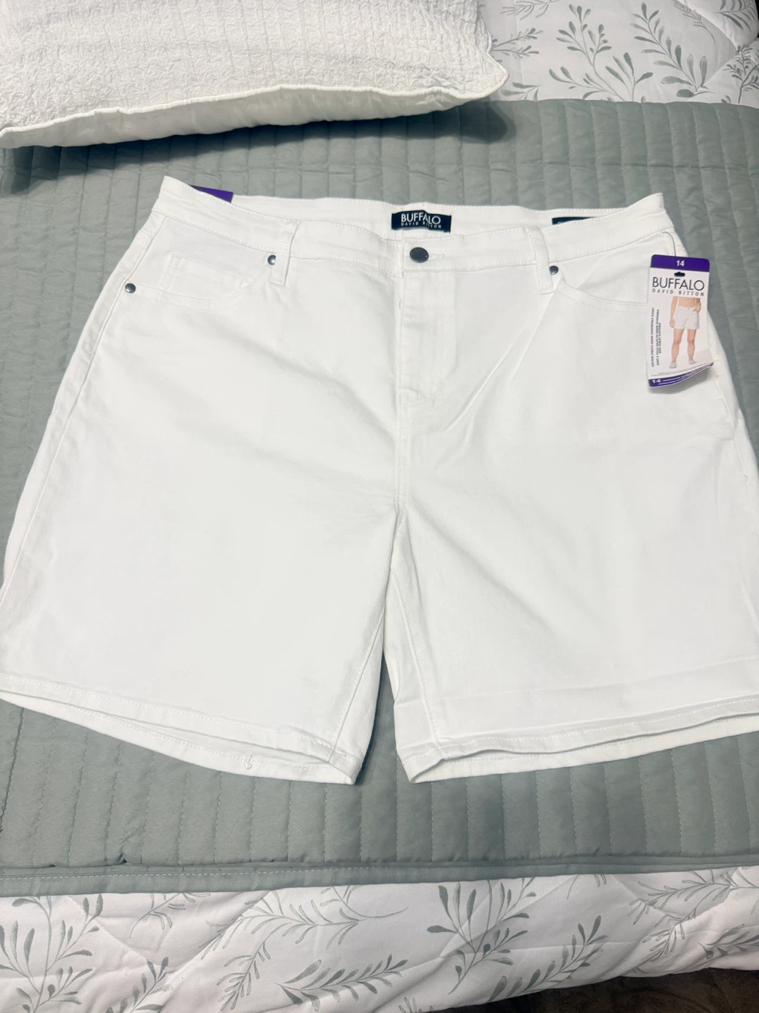 Buffalo David Bitton White Denim Shorts Size 14 - photo 2