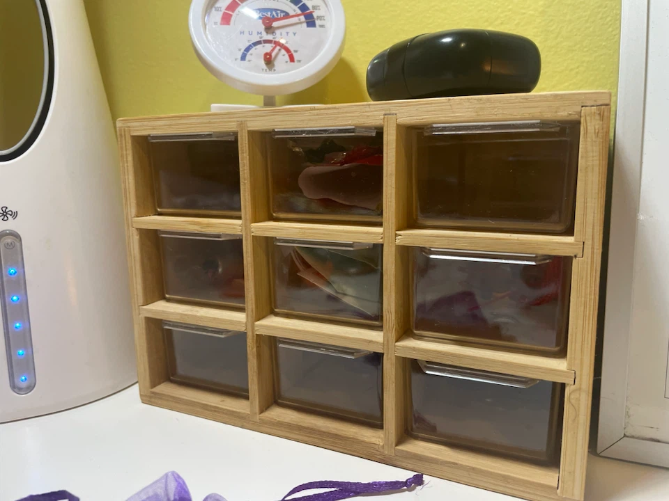 Bamboo 9-Drawer Desktop Organizer / Storage Cabinet