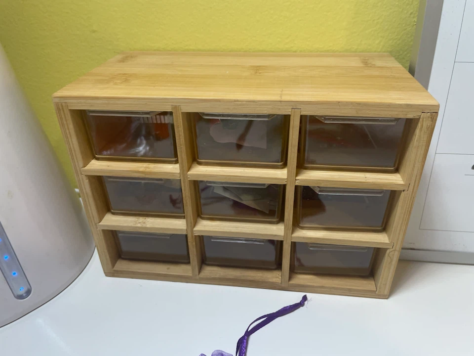 Bamboo 9-Drawer Desktop Organizer / Storage Cabinet - photo 2