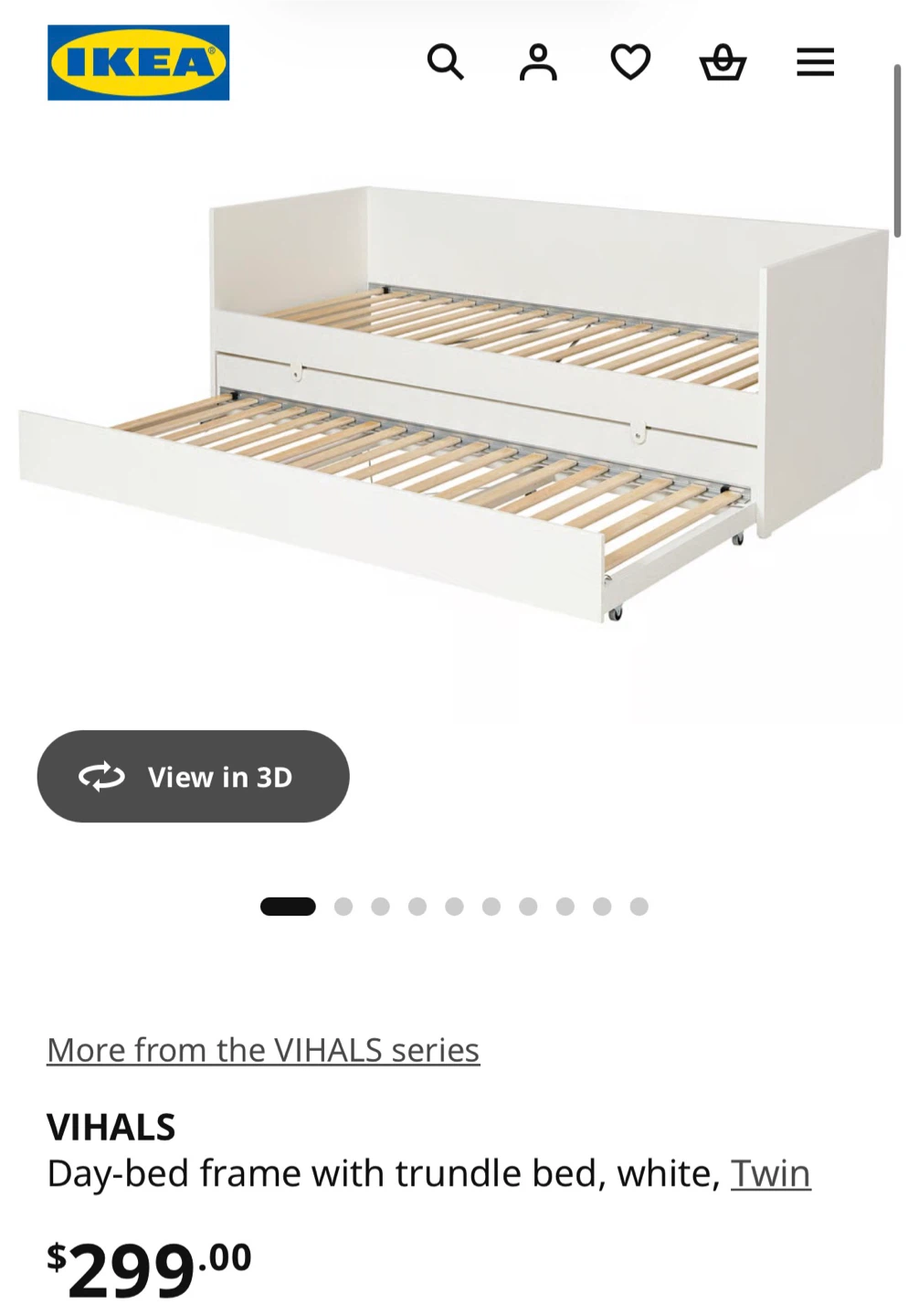 IKEA VIHALS Day-bed with trundle