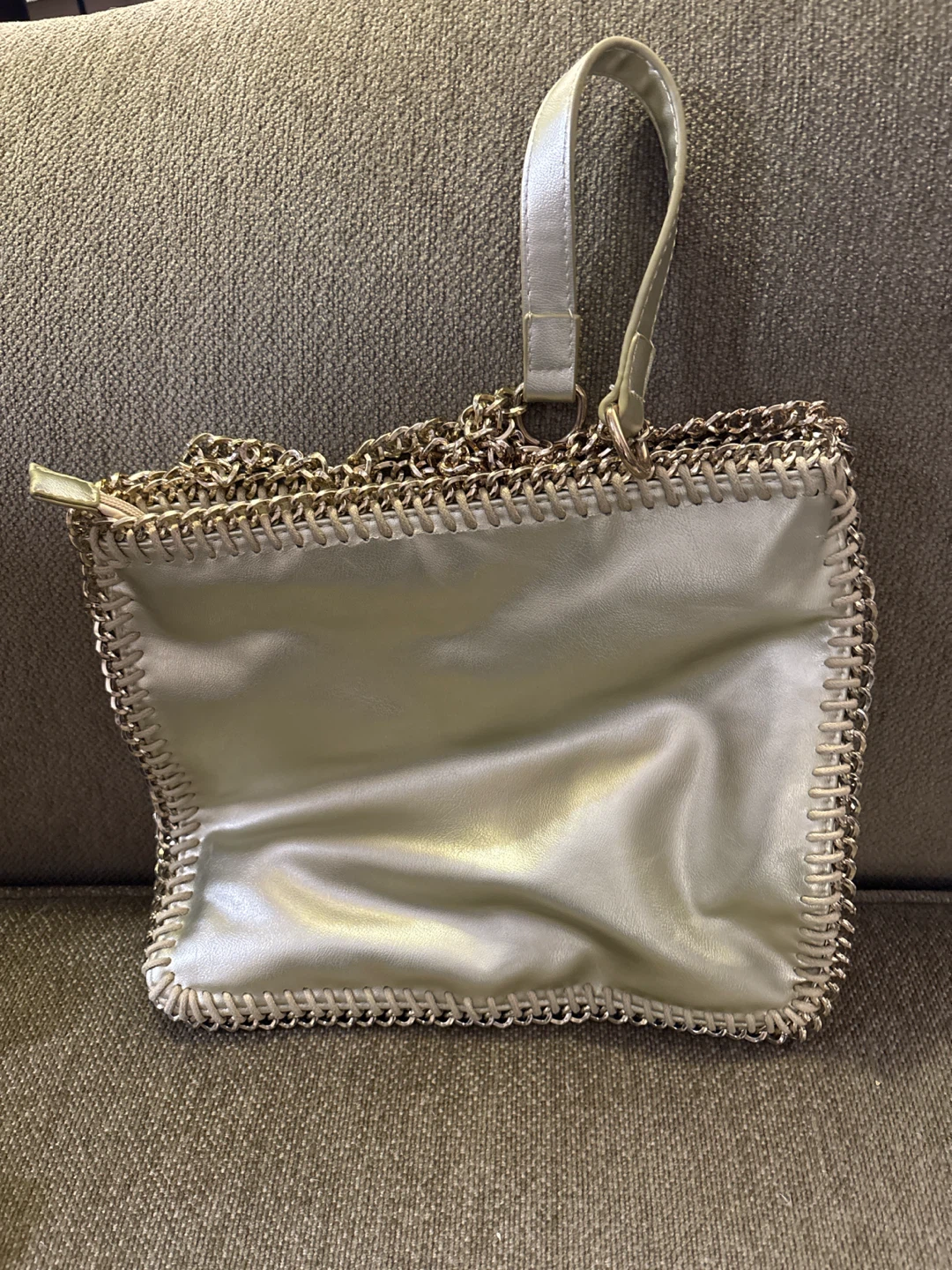 Browns metallic Falabella style gold shoulder bag