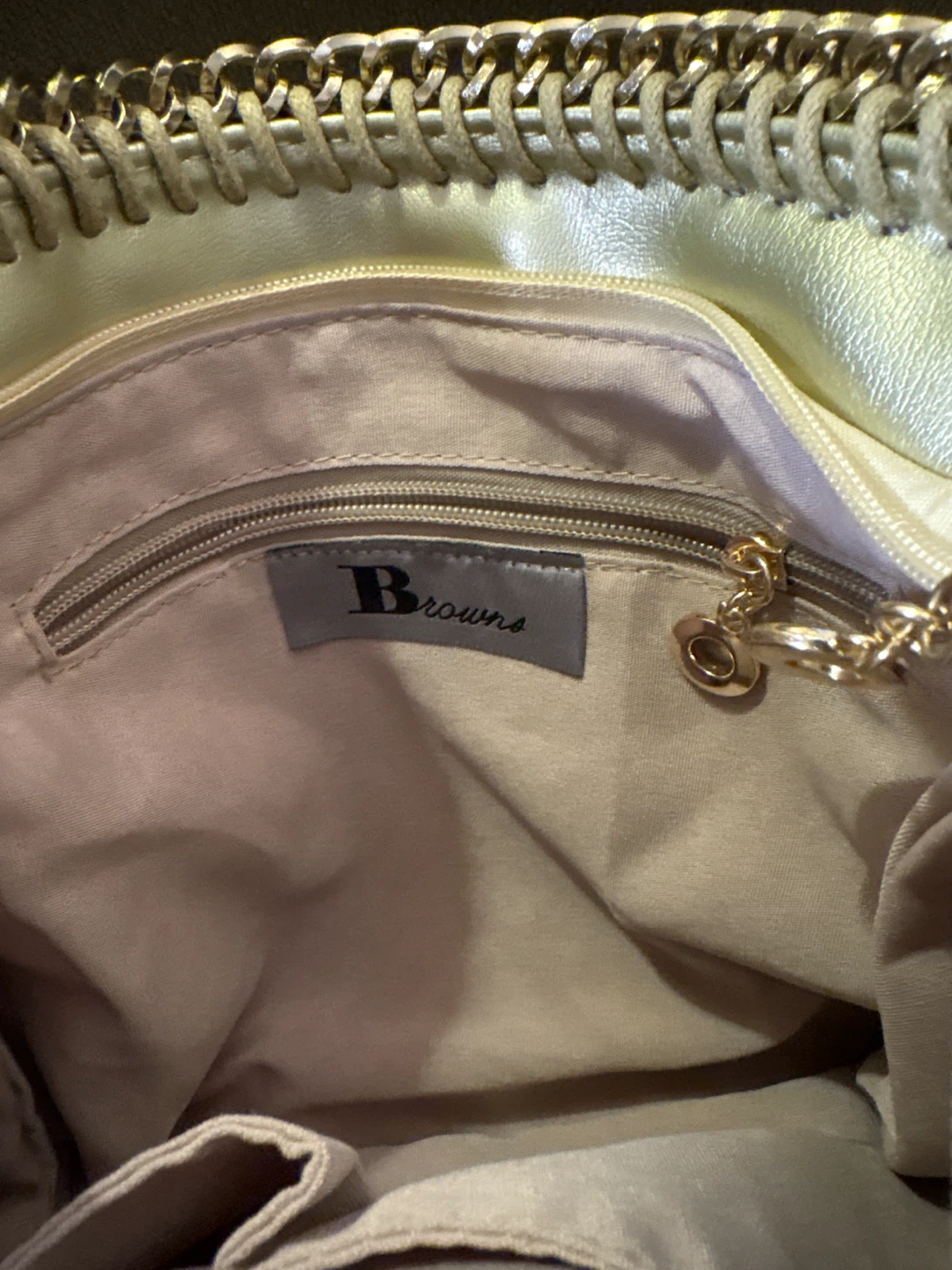 Browns metallic Falabella style gold shoulder bag - photo 2