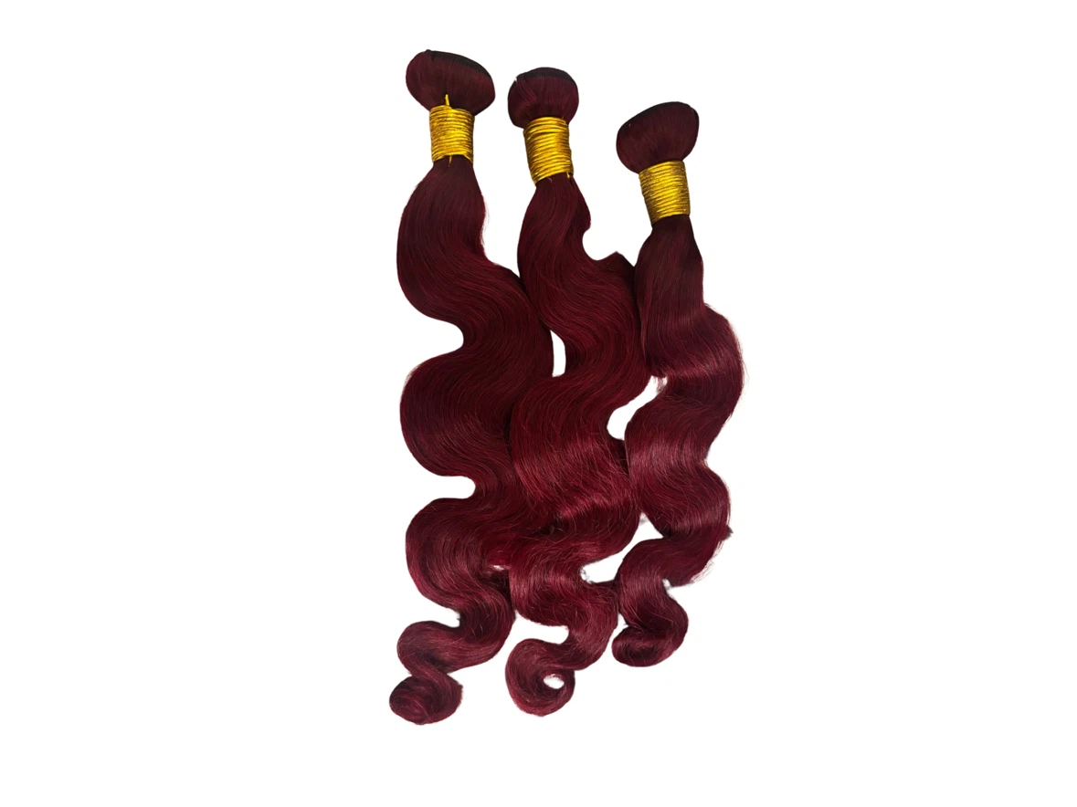 Burgundy Body Wave Remy Hair Bundles - photo 2