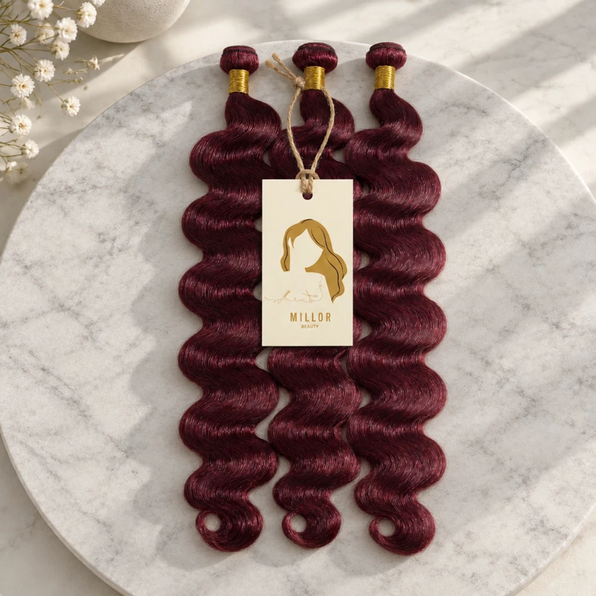 Burgundy Body Wave Remy Hair Bundles - photo 3
