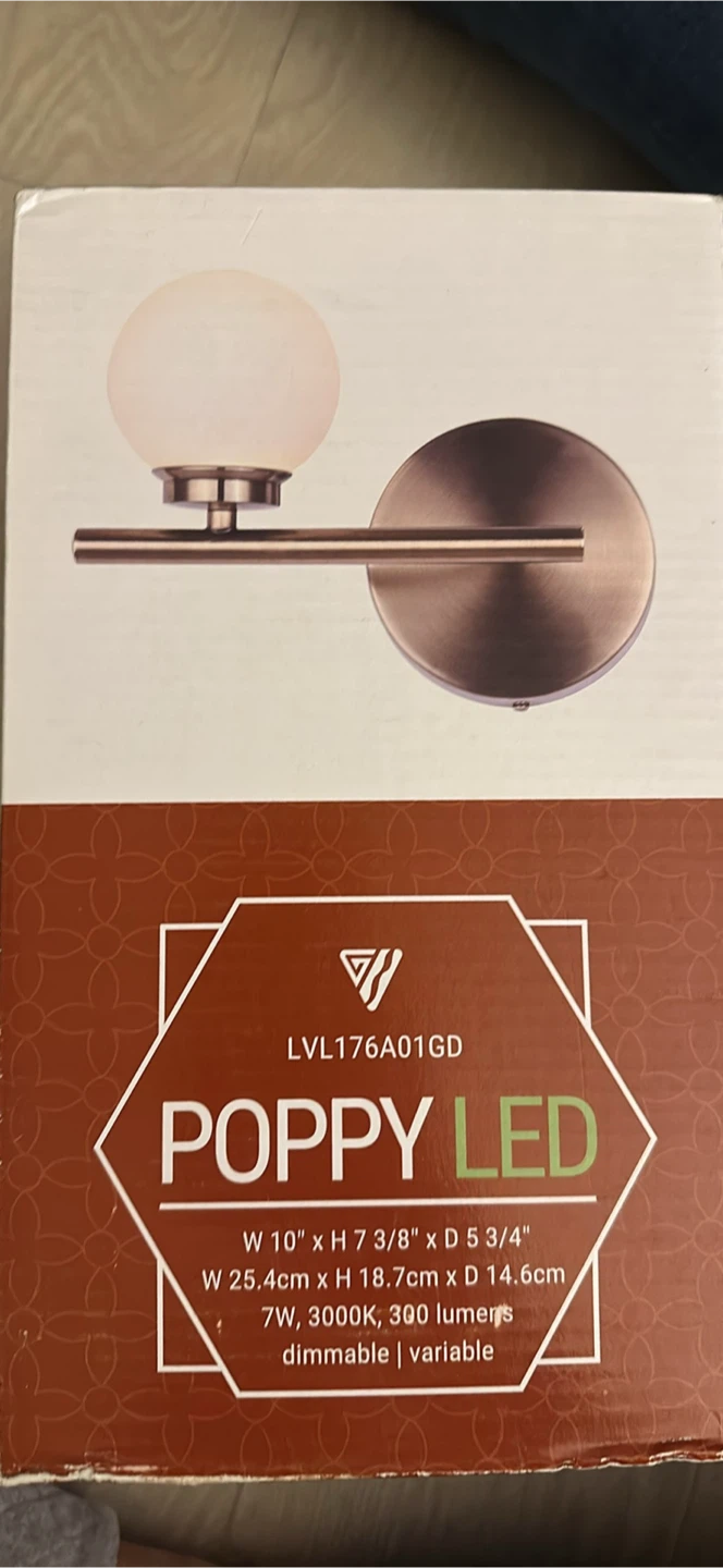 New - Poppy LED Wall Light LVL176A01GD