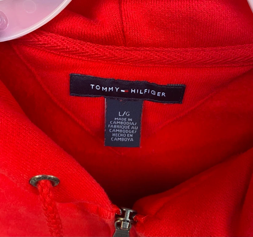 Tommy Hilfiger Red Zip-Up Hoodie women Large - photo 2