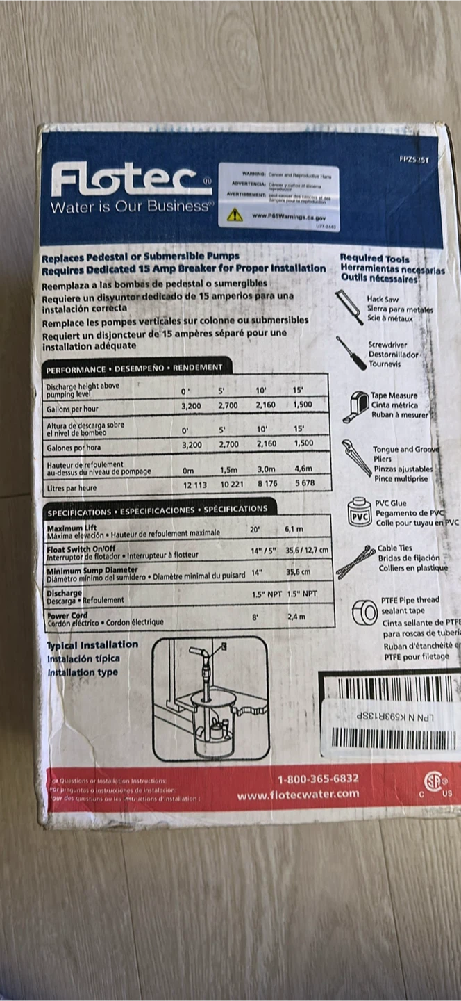 New - Flotec 1/4 HP Sump Pump - photo 3
