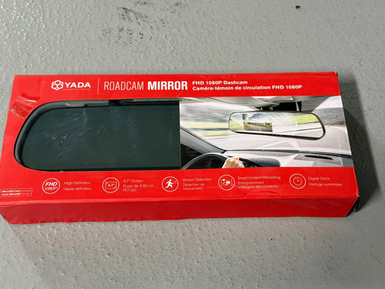 New - Yada Roadcam Mirror FHD 1080P Dashcam
