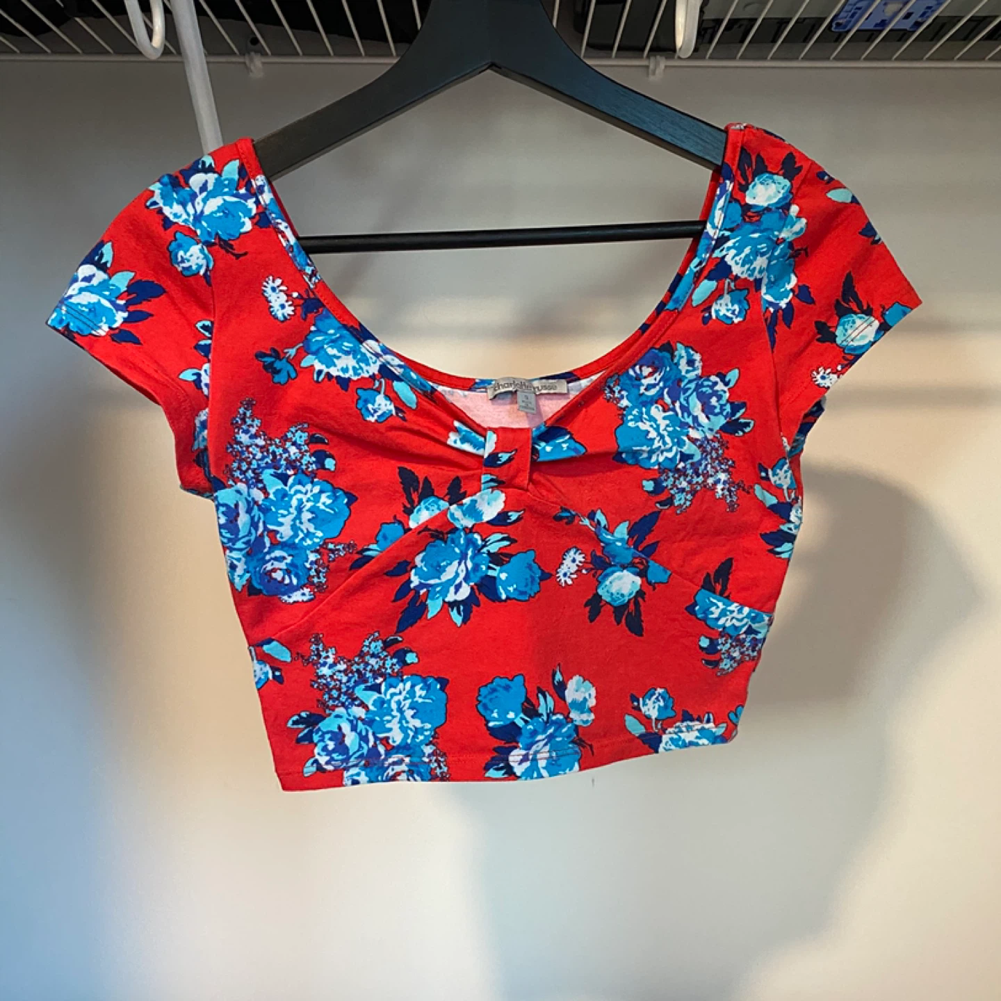 Charlotte Russe Red Floral Crop Top