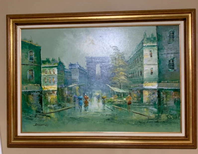 Stanfield Parisian Street Scene Oil Painting