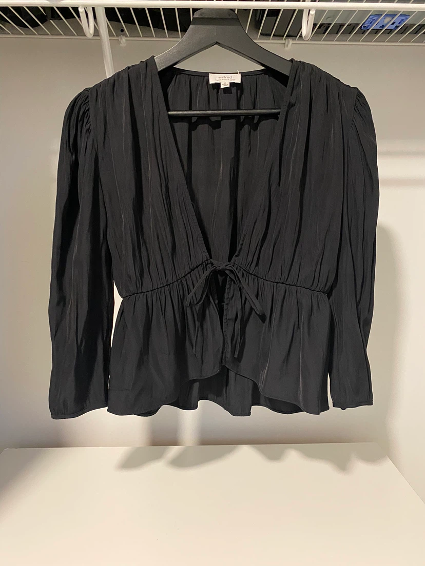 Wilfred Black Tie-Front Blouse
