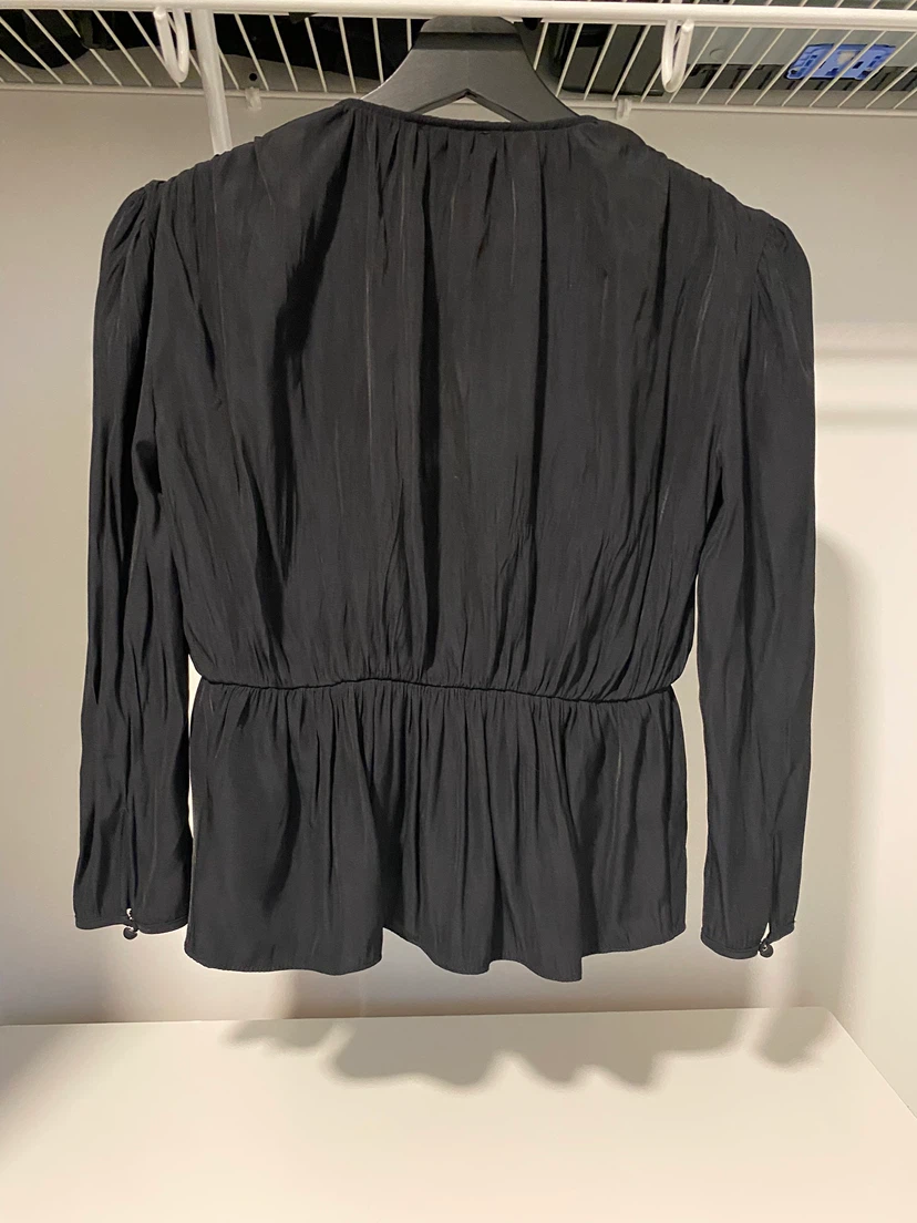 Wilfred Black Tie-Front Blouse - photo 2