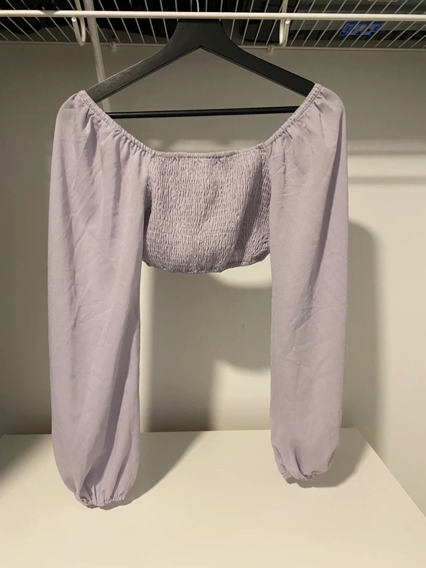 Lilac Long Sleeve Crop Top - photo 2