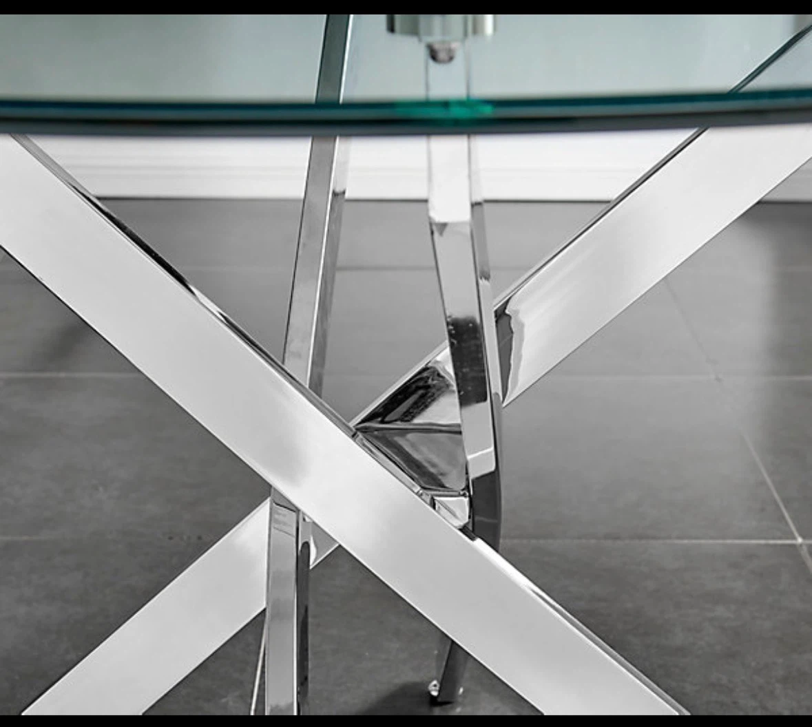 Brand New Silver Chrome Dining Table Base for 40” GlassTop - photo 2