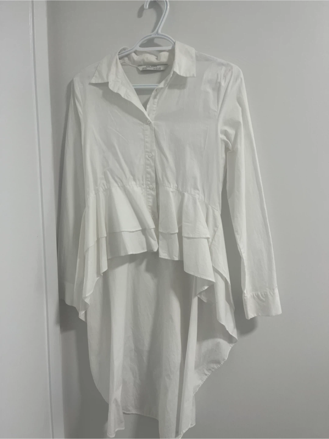Zara Woman White High-Low Blouse - photo 2