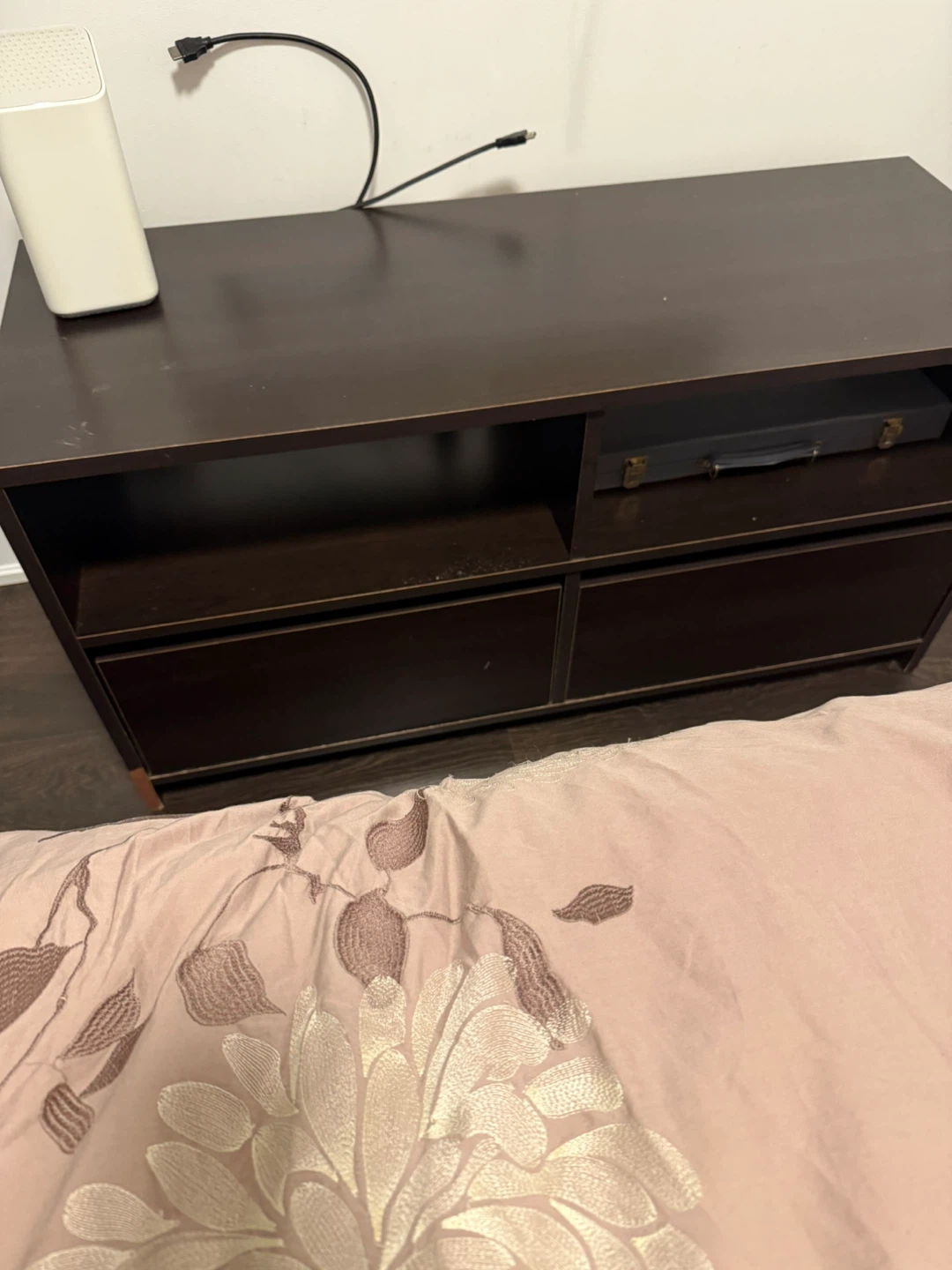Dark Brown TV Stand with Drawers