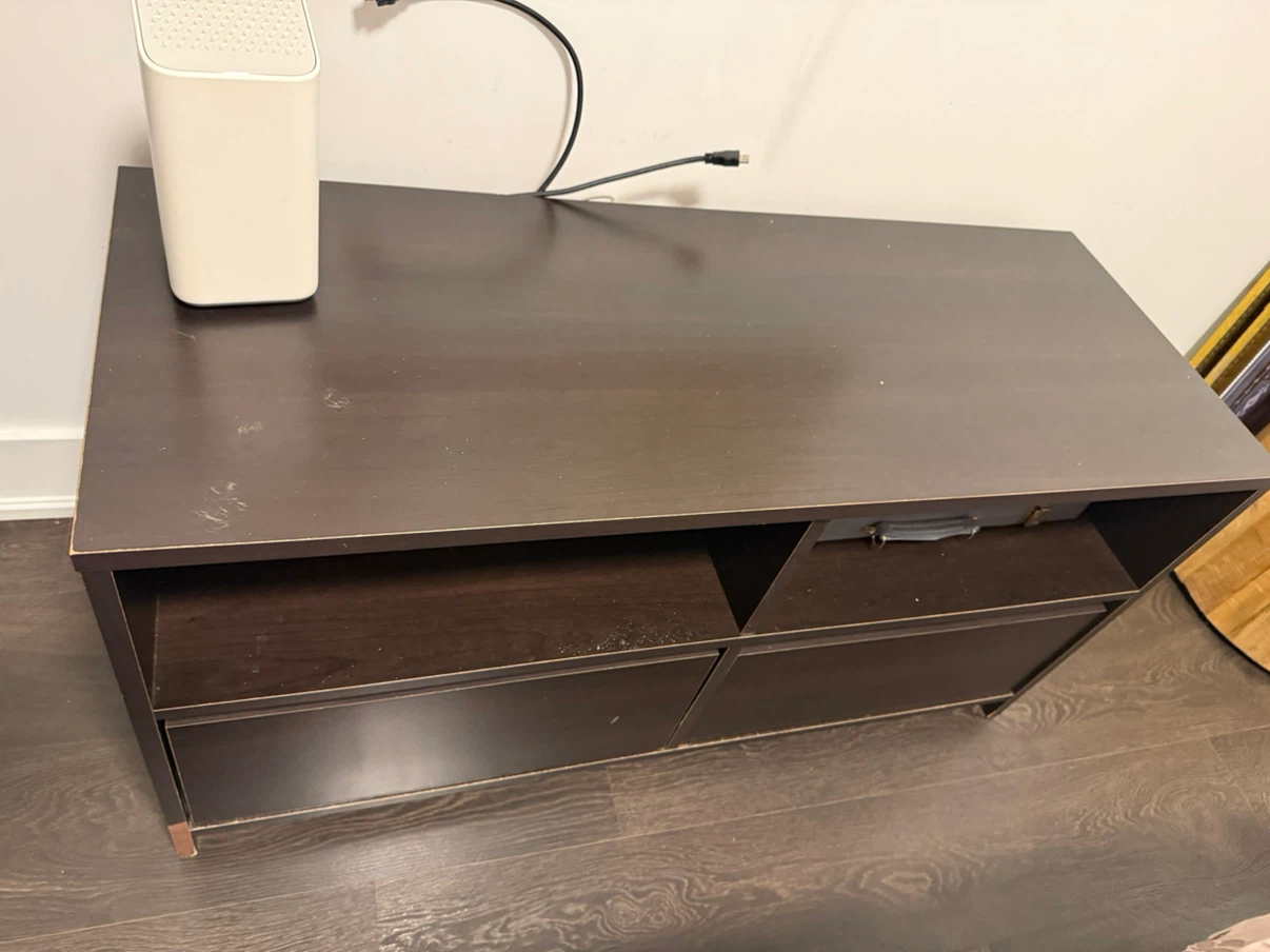 Dark Brown TV Stand with Drawers - photo 3