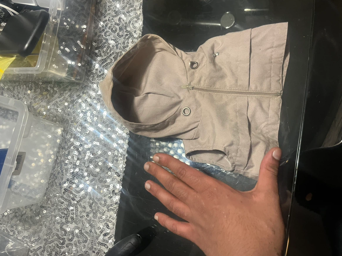 Beige Dog Hoodie Vest