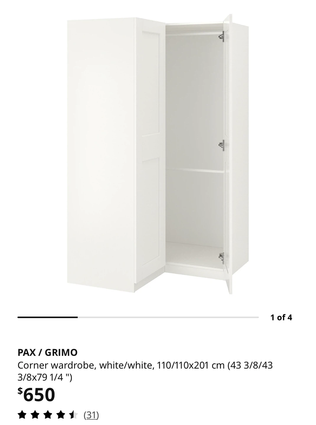 IKEA PAX GRIMO Corner Wardrobe - photo 3
