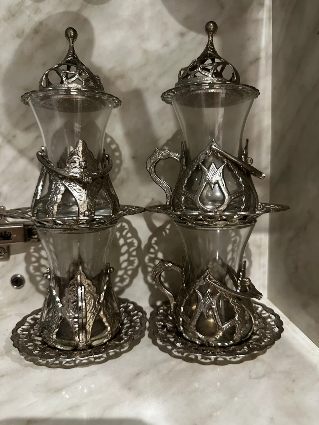 Set of 4 Turkish Tea Glasses - bought in Istanbul - photo 2