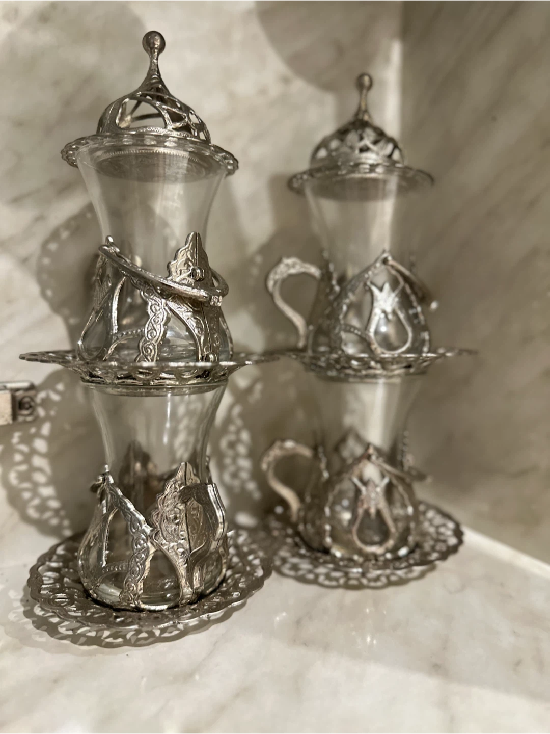 Set of 4 Turkish Tea Glasses - bought in Istanbul - photo 3